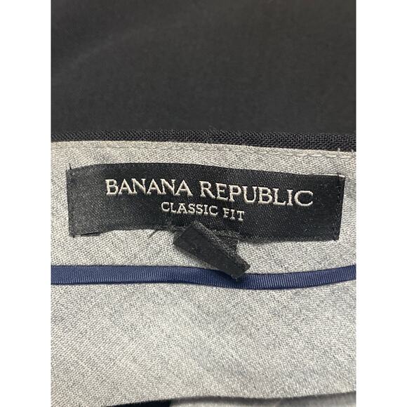 Banana Republic 100% Wool Mens Black Straight Classic Trousers Dress Pants Sz 32 - Picture 3 of 4